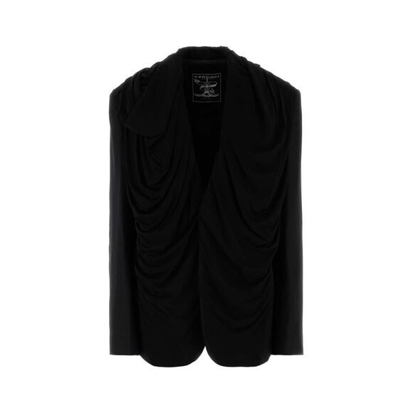 Y Project Women Black Stretch Twill Oversize Blazer
